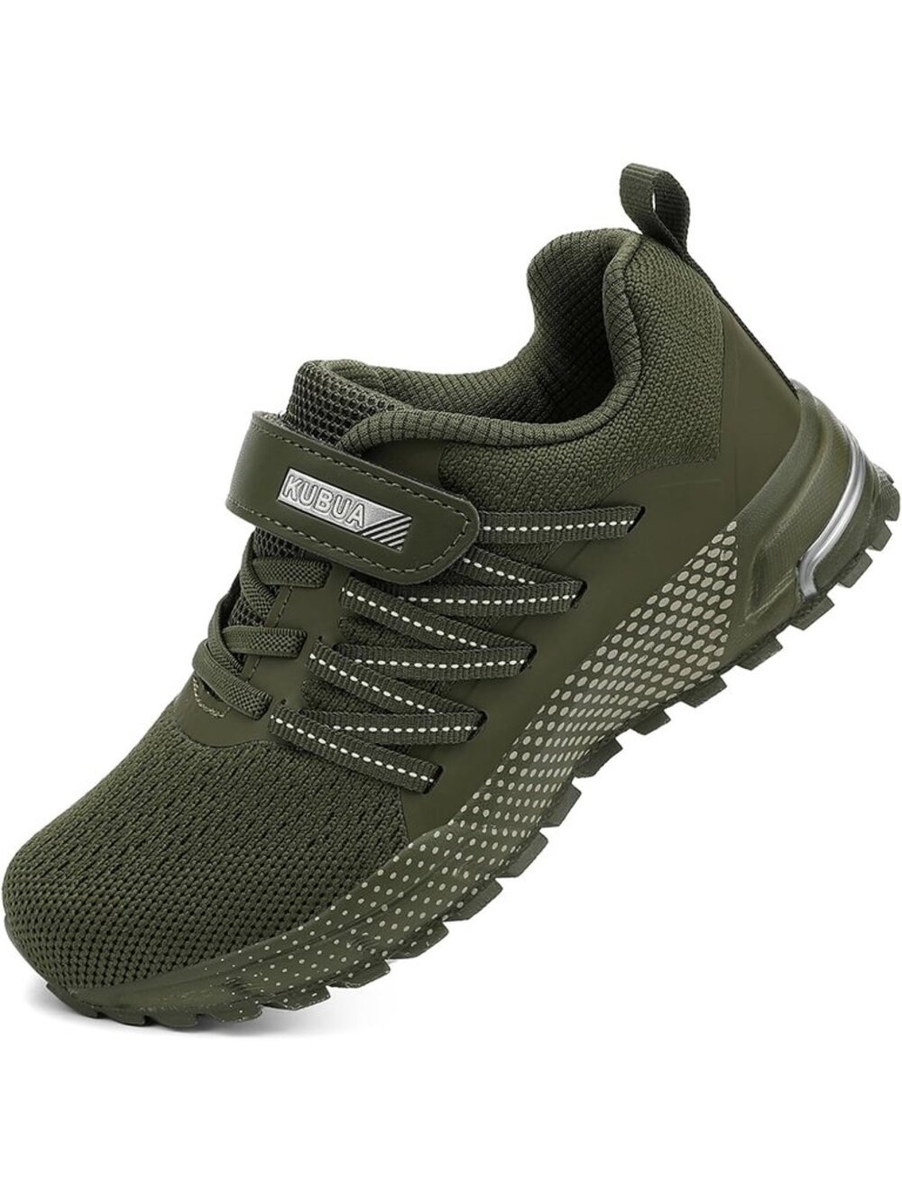 Kids Boys Girls Dark Green Breathable Non Slip Tennis Running Sneaker Shoes